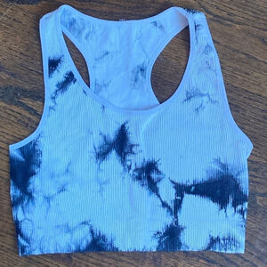 REVAMPED RIBBED CROP TOP SIZE M/L Marbled print
